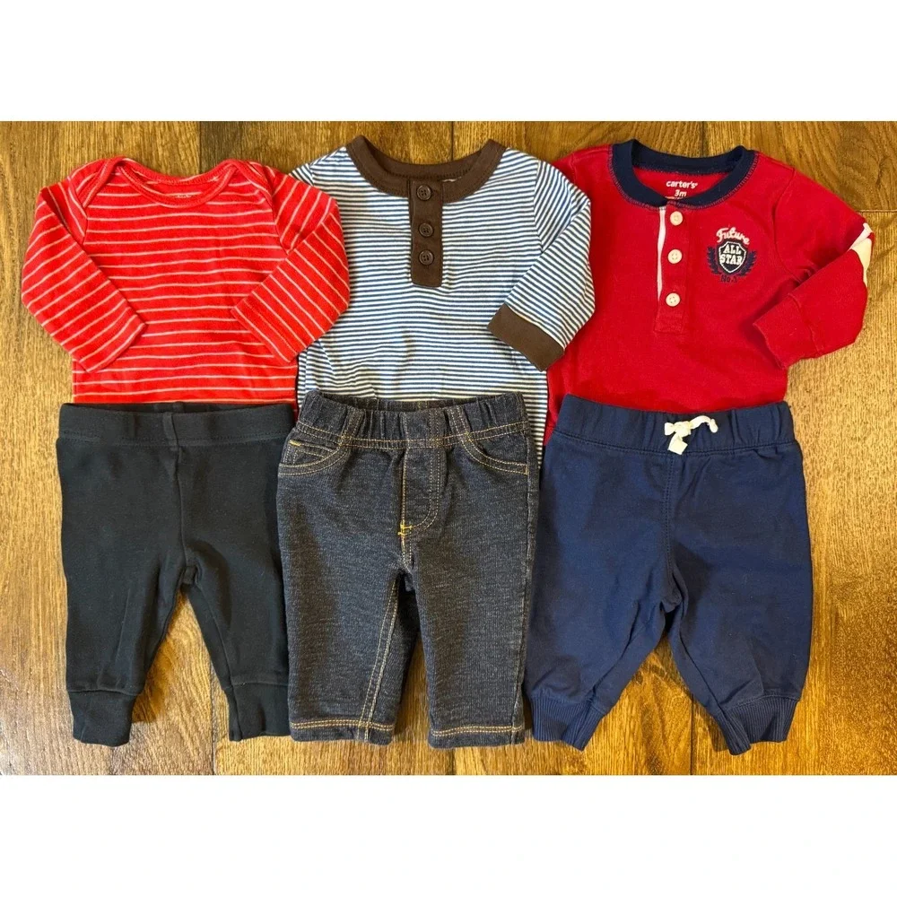 Baby Boy 3 Months Outfits Lot Jeans Pants Bodysuits Shirts‎ Clothes Bodysuits